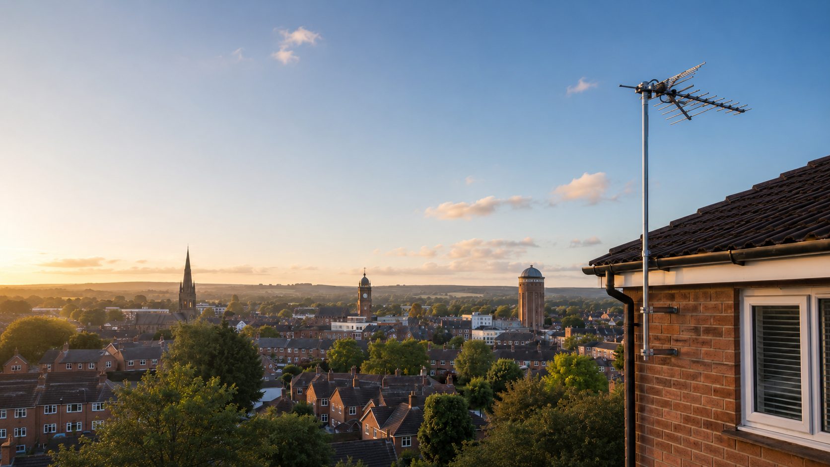 TV aerial above the Bedworth skyline